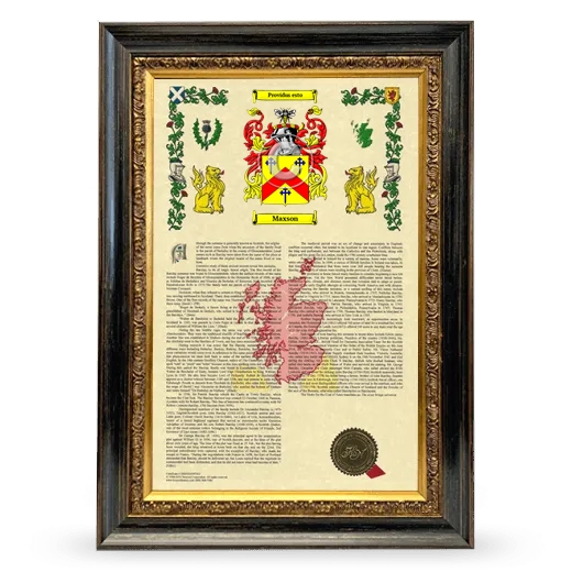 Maxson Armorial History Framed - Heirloom