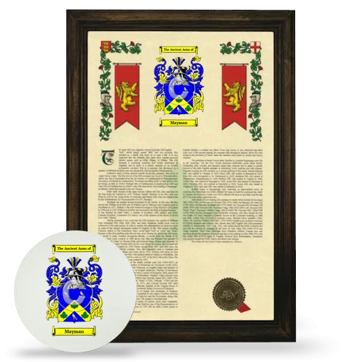 Mayman Framed Armorial History and Mouse Pad - Brown