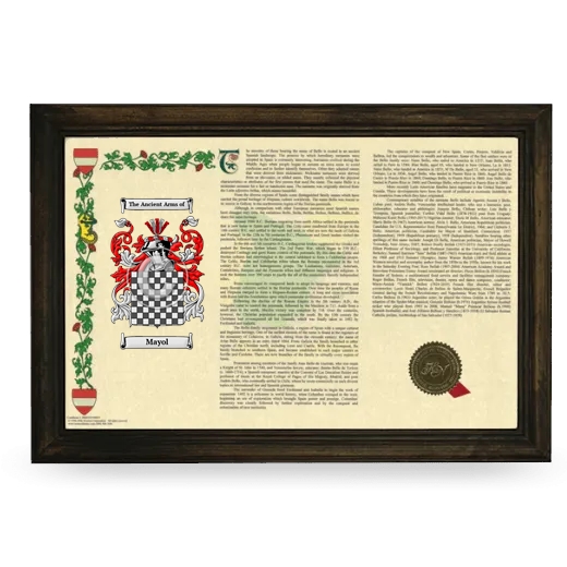 Mayol Armorial Landscape Framed - Brown