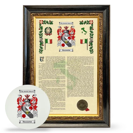 Mazzantini Framed Armorial History and Mouse Pad - Heirloom