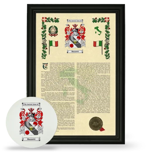 Mazzetti Framed Armorial History and Mouse Pad - Black