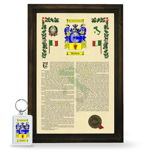 Mazzucca Framed Armorial History and Keychain - Brown