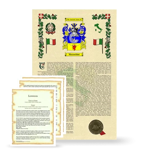 Mazzuchini Armorial History and Symbolism package