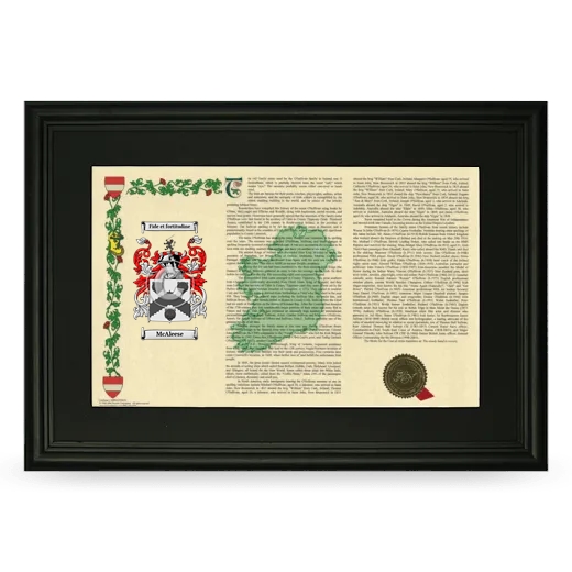 McAleese Deluxe Armorial Landscape Framed- Black