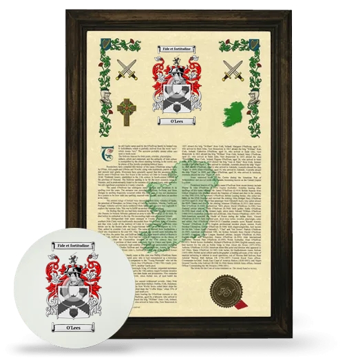 O'Lees Framed Armorial History and Mouse Pad - Brown