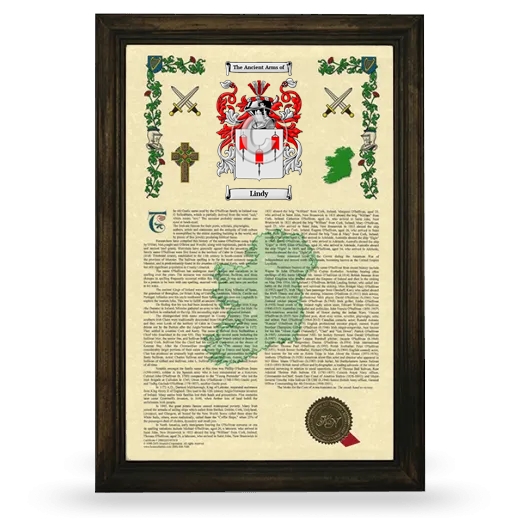 Lindy Armorial History Framed - Brown
