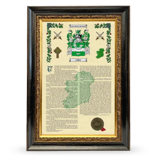 Cabes Armorial History Framed - Heirloom