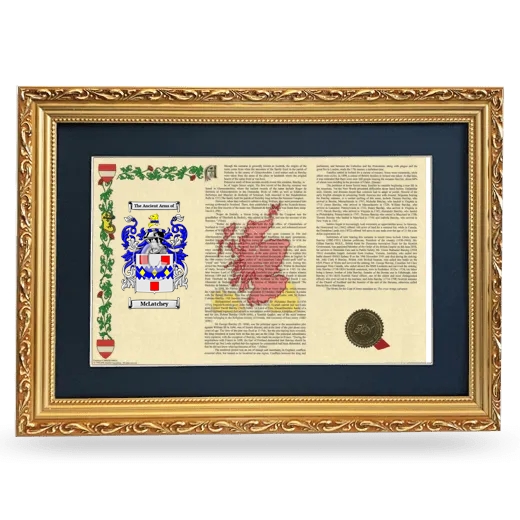 McLatchey Deluxe Armorial Landscape Framed - Gold