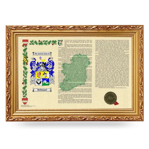 McDonnel Armorial Landscape Framed - Gold