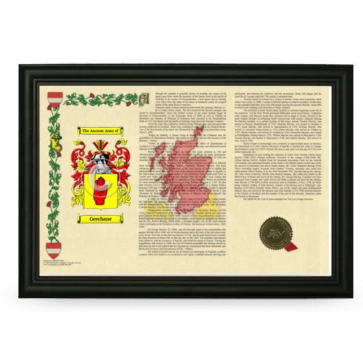 Geechane Armorial Landscape Framed - Black