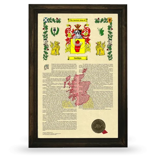 Geehyn Armorial History Framed - Brown