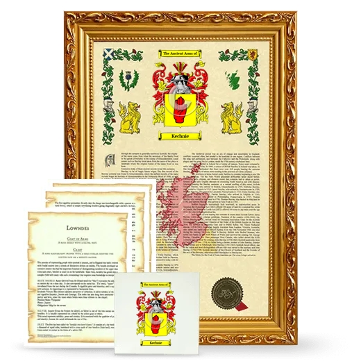 Kechnie Framed Armorial, Symbolism and Large Tile - Gold