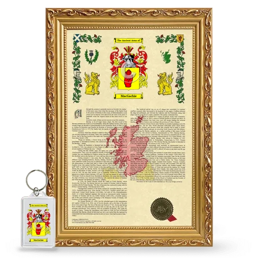 MacGachie Framed Armorial History and Keychain - Gold