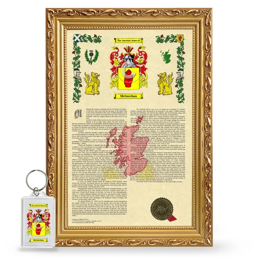 McGeechan Framed Armorial History and Keychain - Gold