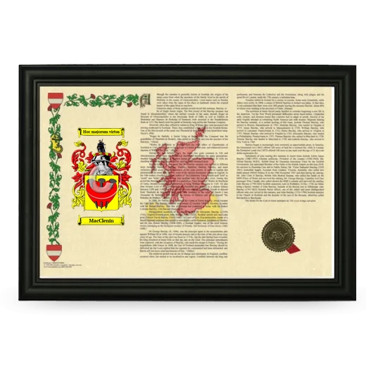 MacClenin Armorial Landscape Framed - Black