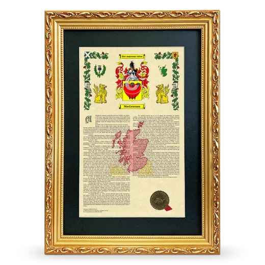 MacLearnan Deluxe Armorial Framed - Gold