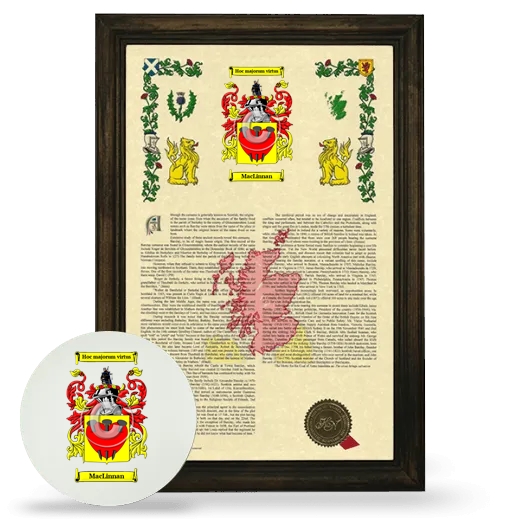 MacLinnan Framed Armorial History and Mouse Pad - Brown