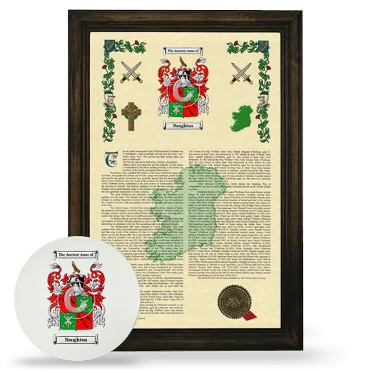 Naughton Framed Armorial History and Mouse Pad - Brown
