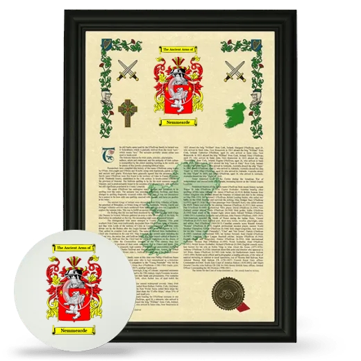 Nemmearde Framed Armorial History and Mouse Pad - Black