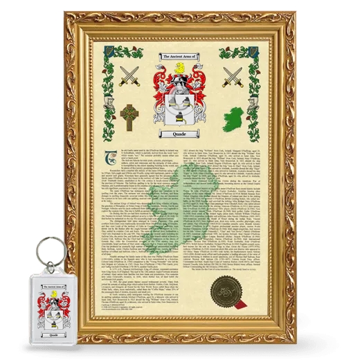 Quade Framed Armorial History and Keychain - Gold