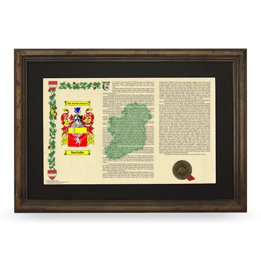 MacCailin Deluxe Armorial Landscape Framed - Brown