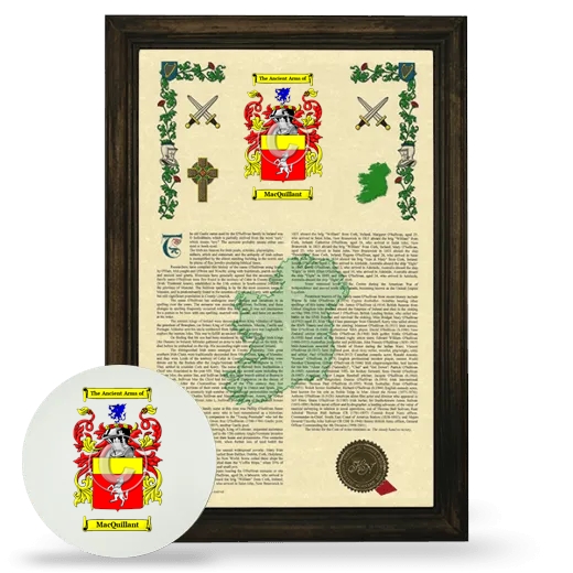 MacQuillant Framed Armorial History and Mouse Pad - Brown