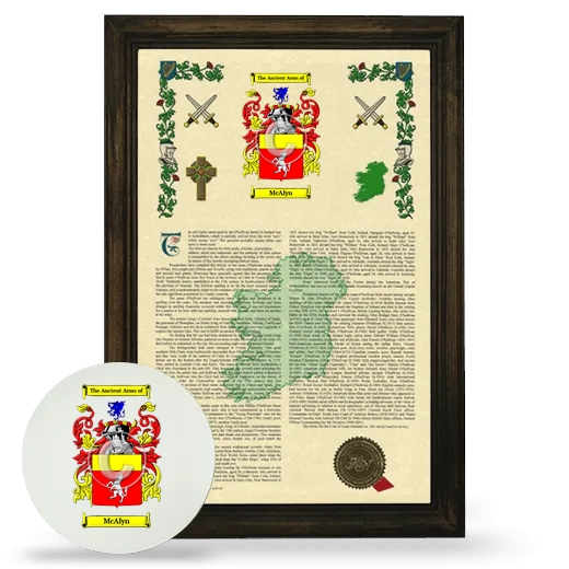 McAlyn Framed Armorial History and Mouse Pad - Brown