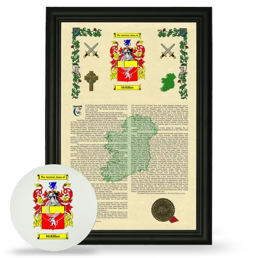 McKillan Framed Armorial History and Mouse Pad - Black