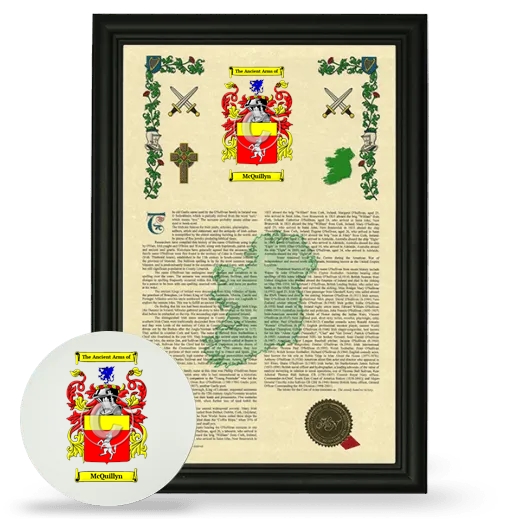 McQuillyn Framed Armorial History and Mouse Pad - Black