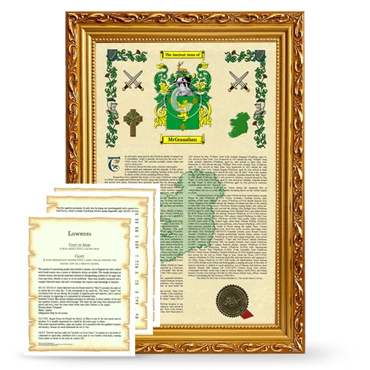 McGranahan Framed Armorial History and Symbolism - Gold