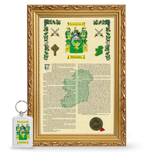 McGranahan Framed Armorial History and Keychain - Gold