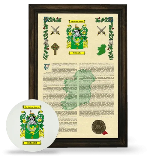 McRandal Framed Armorial History and Mouse Pad - Brown