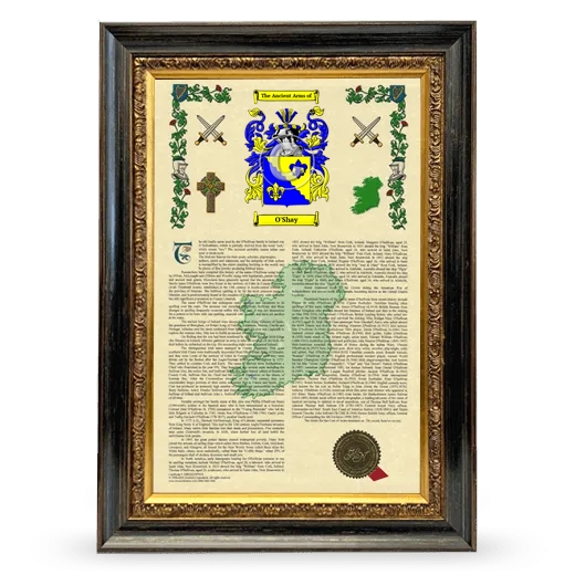 O'Shay Armorial History Framed - Heirloom