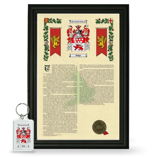 Meigs Framed Armorial History and Keychain - Black