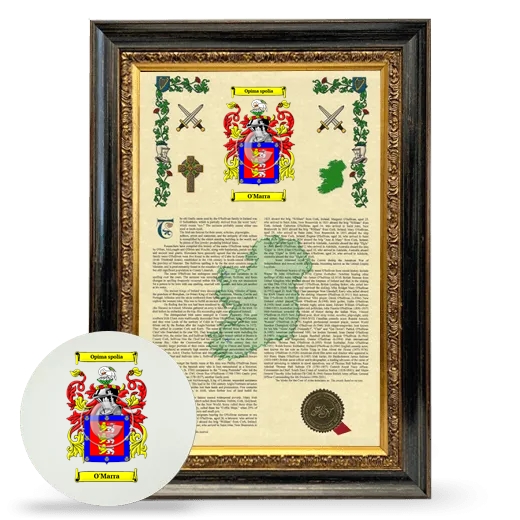 O'Marra Framed Armorial History and Mouse Pad - Heirloom