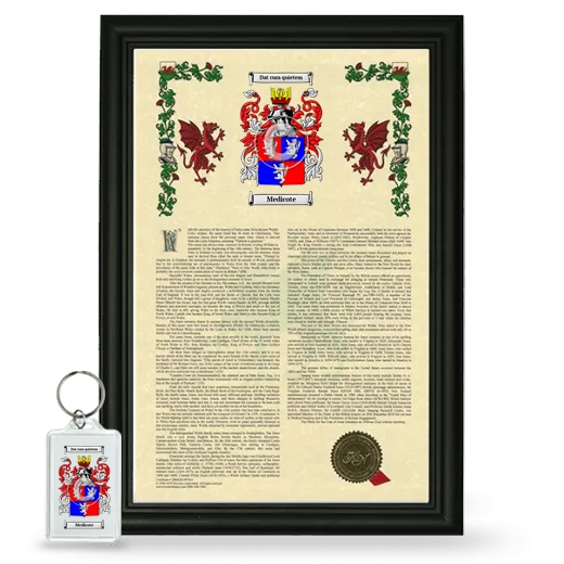 Medicote Framed Armorial History and Keychain - Black