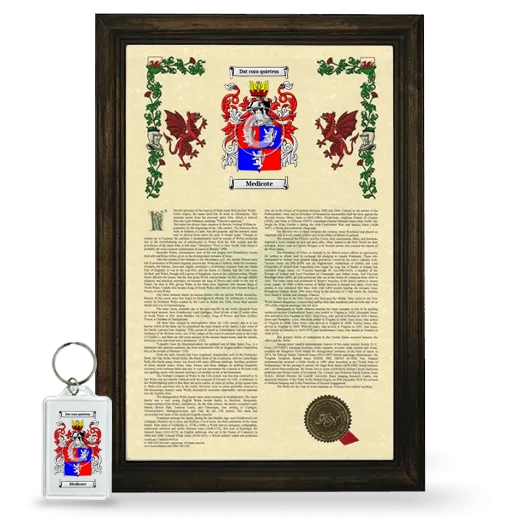 Medicote Framed Armorial History and Keychain - Brown