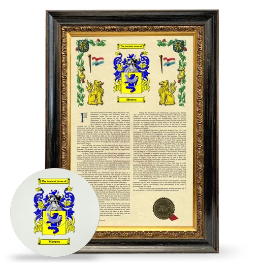 Meeres Framed Armorial History and Mouse Pad - Heirloom