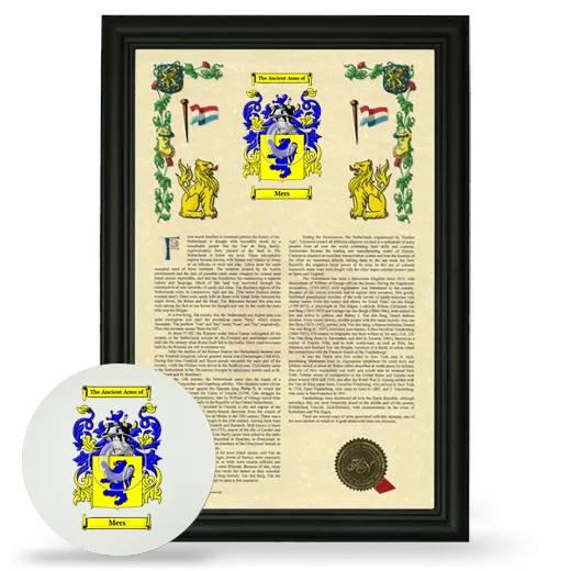 Mers Framed Armorial History and Mouse Pad - Black