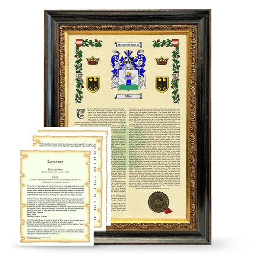 Mire Framed Armorial History and Symbolism - Heirloom