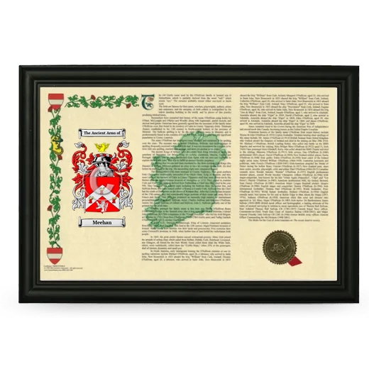 Meehan Armorial Landscape Framed - Black