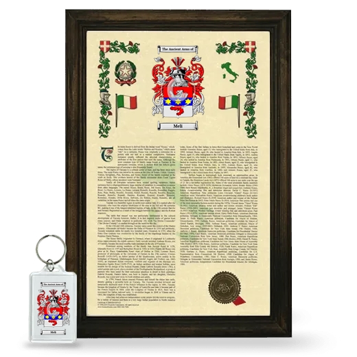 Meli Framed Armorial History and Keychain - Brown