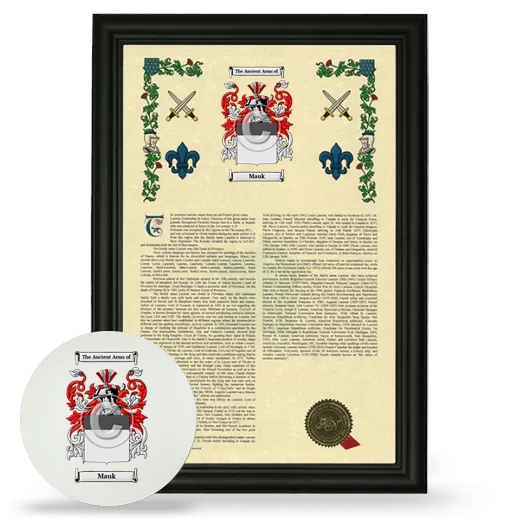 Mauk Framed Armorial History and Mouse Pad - Black