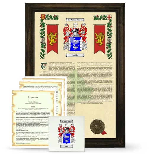 Malis Framed Armorial, Symbolism and Large Tile - Brown