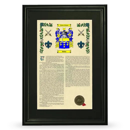 Meloy Deluxe Armorial Framed - Black