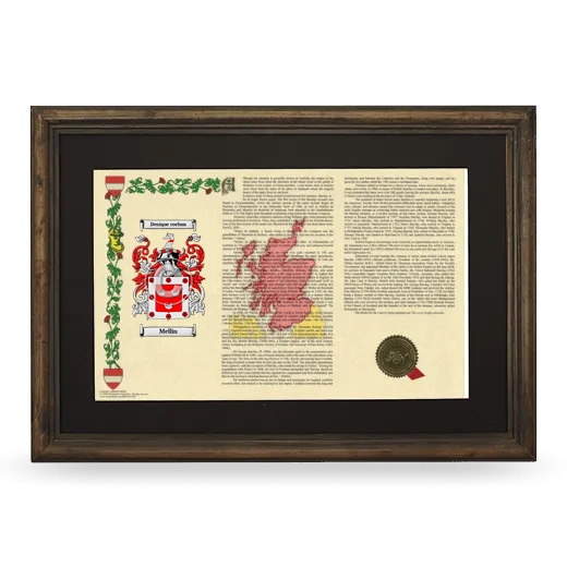 Mellin Deluxe Armorial Landscape Framed - Brown