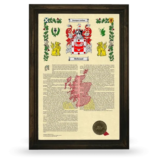 Melwand Armorial History Framed - Brown