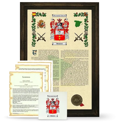 Menesez Framed Armorial, Symbolism and Large Tile - Brown