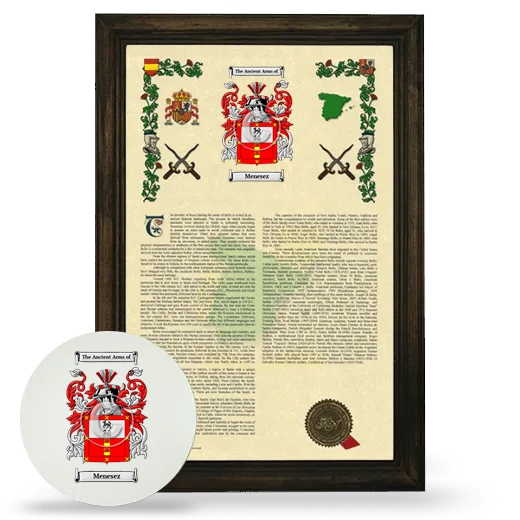 Menesez Framed Armorial History and Mouse Pad - Brown