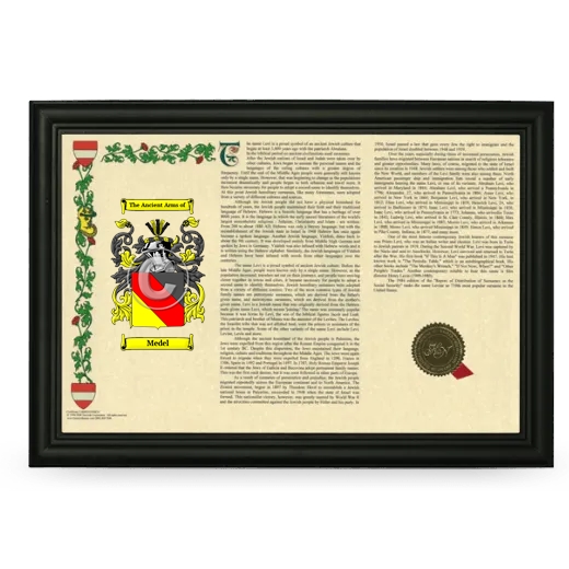 Medel Armorial Landscape Framed - Black